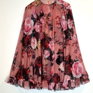 Mac Duggal Floral Pink Mini Dress